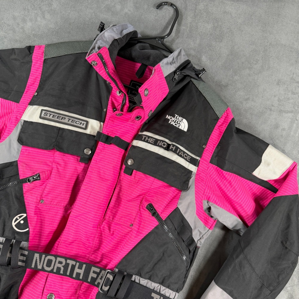 The North Face Steep Tech Jacket Womens XL Pink Black Grey Ski T150 T550 APMV
